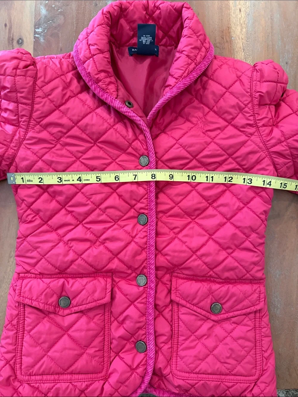Ralph Lauren Girls' Quilted Fuchsia Jacket size 6x